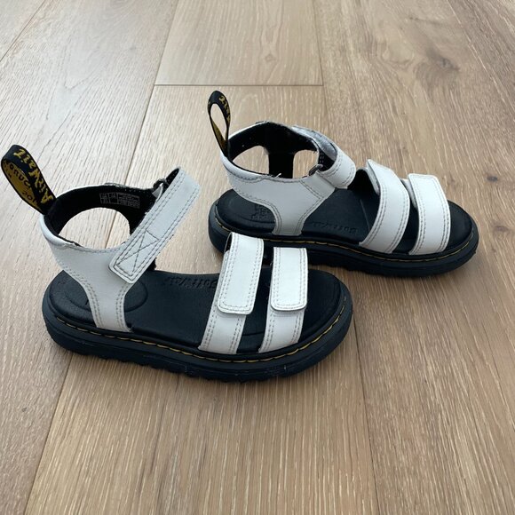 Dr. Martens Shoes Junior 13 Klaire Leather Strap Sandals White T Lamper Doc - Picture 4 of 16